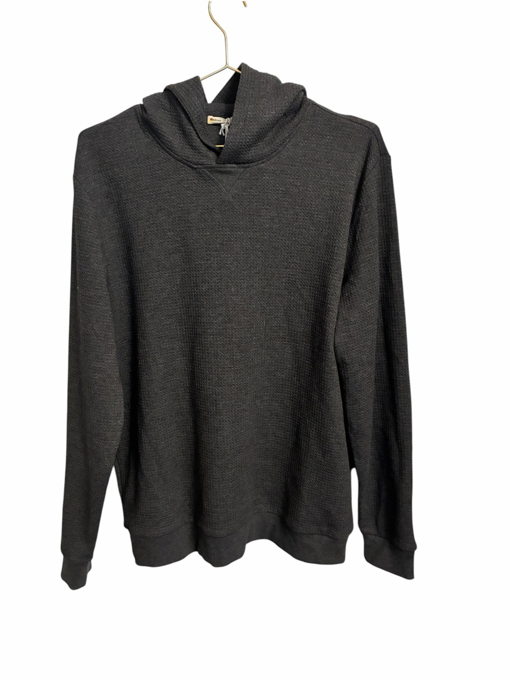 Marine Layer Waffle Hoodie Charcoal Grey Thermal Pullover Mens Medium NEW